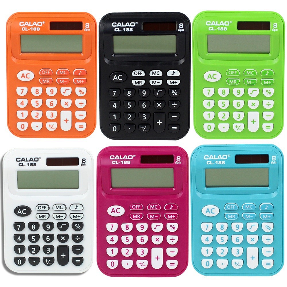 เครื่องคิดเลข 8 หลัก ขนาดพกพา CALAO CL-188 สินค้าเป็นแบบคละสี รุ่น CL-188-00d-Song