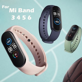 Xiaomi Mi Band 3 / 4 / 5 / 6 สายรัดข้อมือซิลิโคนแบบนิ่มสำหรับเล่นกีฬา [คลังสินค้าพร้อม]