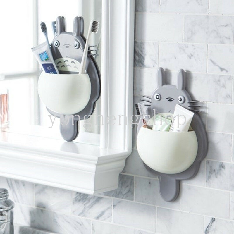 ชั้นวางแปรงสีฟัน แบบติดผนัง พร้อมตัวดูด รูปโตโตโร่น่ารัก สุ่มสี สําหรับห้องน้ํา ห้องครัว - รูปที่ 2