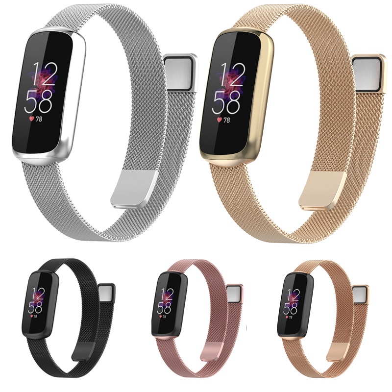 สายนาฬิกาข้อมือสแตนเลสสําหรับ Fitbit Luxe