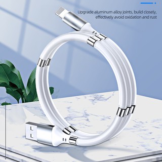 New Magnetic Absorption Data USB Charger Cable Magnetic Self Winding Charging Cable For Micro Type-C Easy Storage