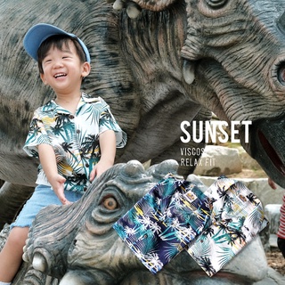 Shirtoria Kids+Dad -Sunset เสื้อเชิ้ตผู้ชาย เสื้อเชิ้ตผู้ชายแขนสั้น เสื้อเชิ้ตฮาวาย NonIron ไม่ต้องรีด