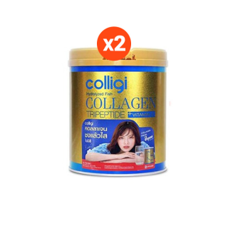 New กระป๋องใหญ่ Amado Colligi Fish Collagenอมาโด้ คอลลิจิ คอลลาเจน200g จำนวน 2 กระป๋อง