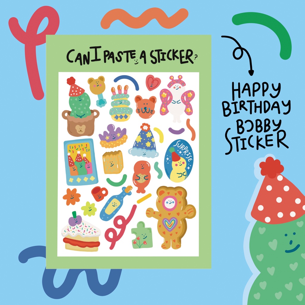 Happy birthday bobby sticker PVC CanIPasteASticker