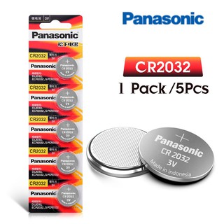 CS1987 (สินค้าพร้อมส่ง) PANASONIC ถ่านกระดุม Lithium CR2032 (แพ็ค 5 ก้อน) จำนวน 1 แพ็ค