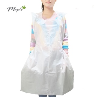 เอี๊ยมพลาสติกกันเปื้อนดิสโพส (Disposable Apron) / ชุดกันเปื้อนพลาสติกใช้แล้วทิ้ง / แพ็ค 100 ชิ้น