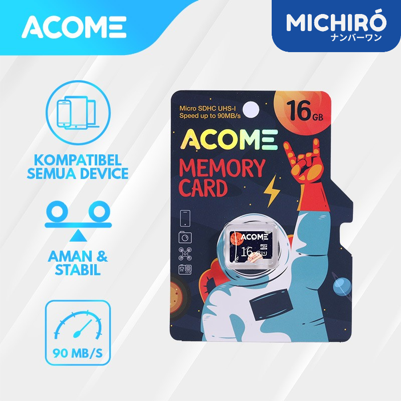 การ์ดหน่วยความจํา Michiro 16gb Acome การ์ด Micro SD ความเร็วสูง