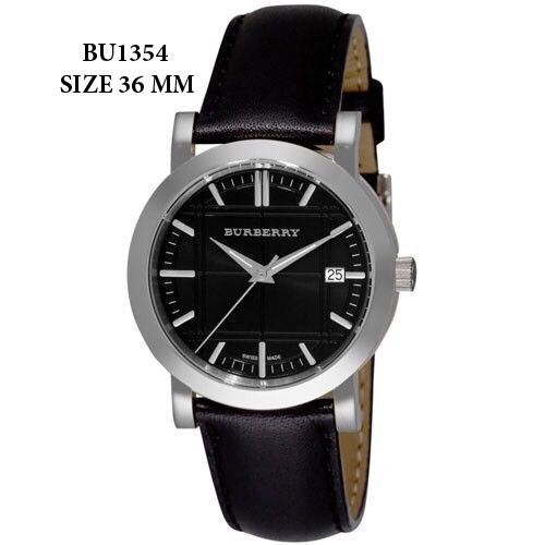 Burberry Men's BU1354 Heritage Black Dial Leather Strap Watch