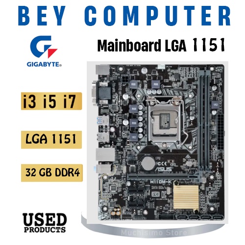 เมนบอร์ด h110 Socket Lga 1151 Onboard (แบรนด์ RANDOM) พร้อมแผงหลัง