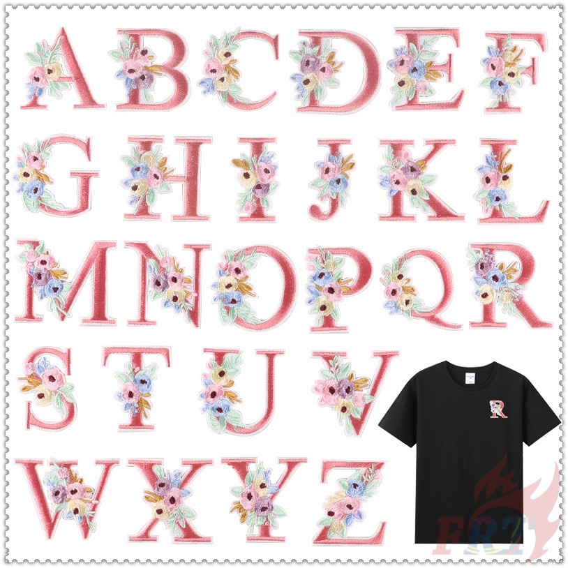 ☸ Flowers Letters Iron-on Patch ☸ 1Pc Iron on Sew on Badges Patches DIY Embroidery Patch
