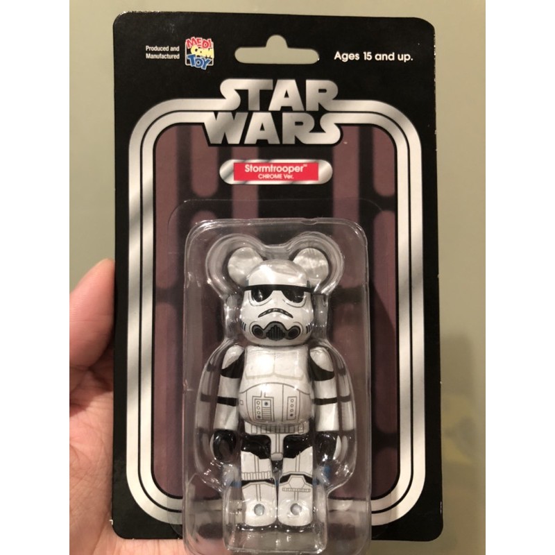 ของแท้💯 Be@rbrick Star Wars Stormtrooper Chrome ver.100%