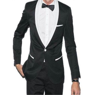 ใหม่ผู้ชายชุด Smolking Noivo Terno Slim Fit Easculino ชุดราตรีชุดสำหรับชายสีดำ Tuxedos Prom สวม Blazer กับกางเกงf