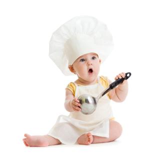 ✿INN 2Pcs Cute Baby Chef Apron and Hat Infant Kid White Cook Costume Photography Prop