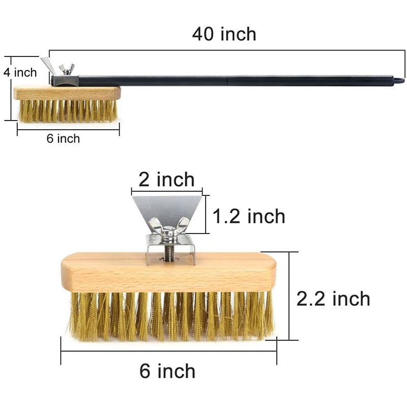 แปรงทําความสะอาดเตาอบพิซซ่า พร้อมที่ขูด DMDIY ด้ามจับยาว 40 นิ้ว อลูมิเนียม ถอดออกได้ สําหรับเตาอบบาร์บีคิว - รูปที่ 4