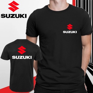 SUZUKI เสื้อยืดผ้าฝ้ายบริสุทธิ์พิมพ์ลายกราฟฟิคลําลองแข่งรถจักรยานยนต์ซูซูกิ