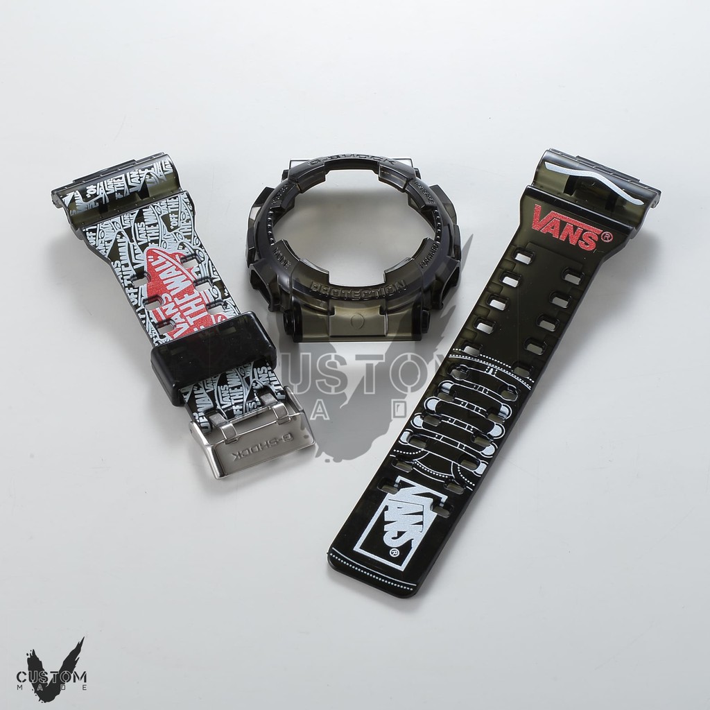 (Vcustom) GA / GD / GAX / GLX -100 ,110 , 120 CUSTOM PRINTING " VANS " BAND AND BEZEL WATCH STRAPS