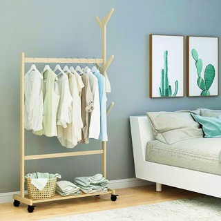 ราวตากผ้า ที่แขวนผ้าผลิตจากไม้ Solid wood coat rack สินค้าพร้อมส่ง..