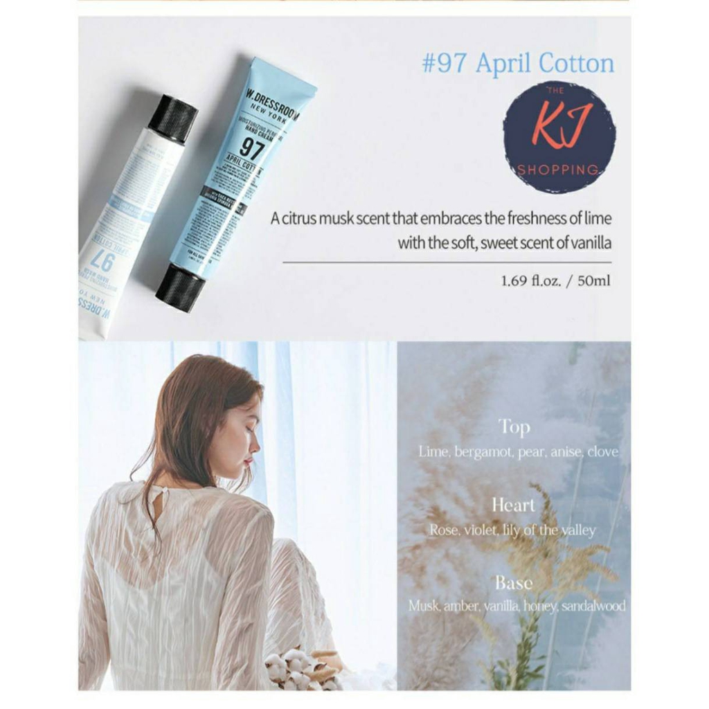 W.DRESSROOM Moisturizing Perfume Hand Cream No.97 April Cotton 50 ml. กลิ่นเดียวกับน้ำหอม W.dressroo