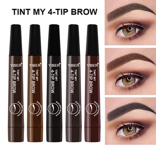 Microblading Eyebrow Pen / Waterproof 4 Fork Tip Fine Sketch Eyebrow Tattoo Pencil  / Long Lasting Natural Black Brown Liquid Eye Brow Tint Pencil / Eye Make up Cosmetic