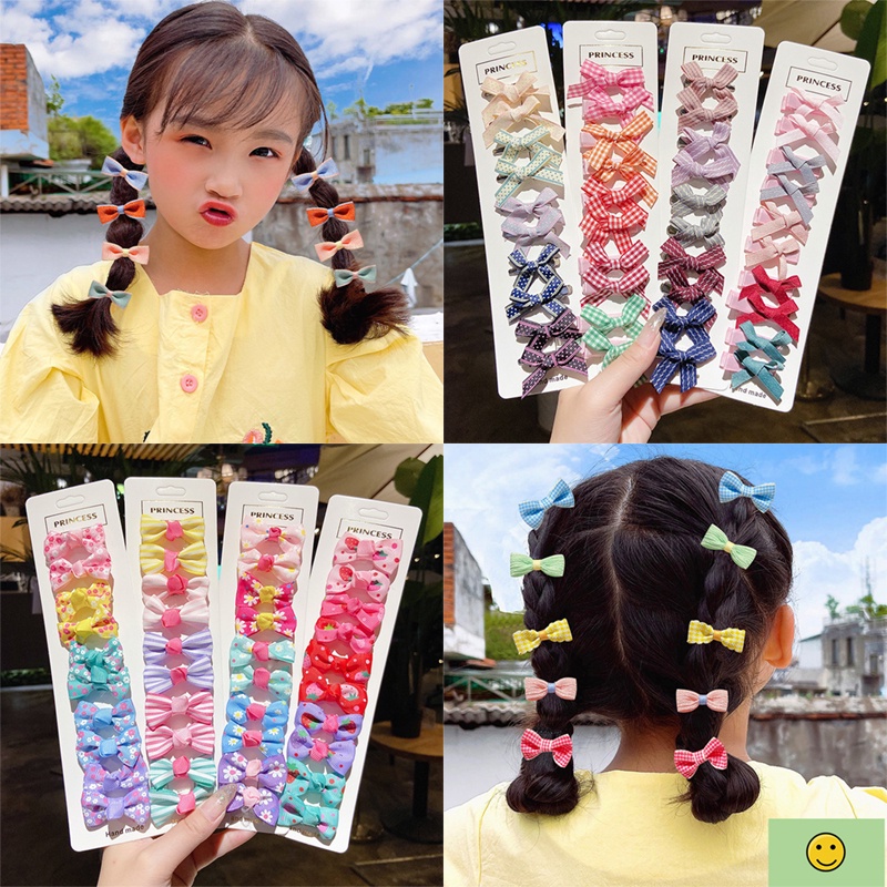 กิ๊บติดผม ประดับโบว์ แฟชั่นเกาหลี สําหรับเด็ก (10 ชิ้น)