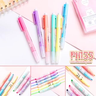 🌈ปากกาไฮไลท์✨ชุดปากกาเน้นข้อความ มาร์กเกอร์การ์ตูน✅ สีหวานพาสเทล เหมาะสำหรับจดเรียน จดเลคเชอร์