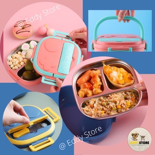 กล่องข้าว กล่องข้าวเด็กเก็บอุณหภูมิ มาพร้อมช้อมส้อม ที่ใส่อาหาร กล่อง Bento,Lunch box พร้อมส่ง!!