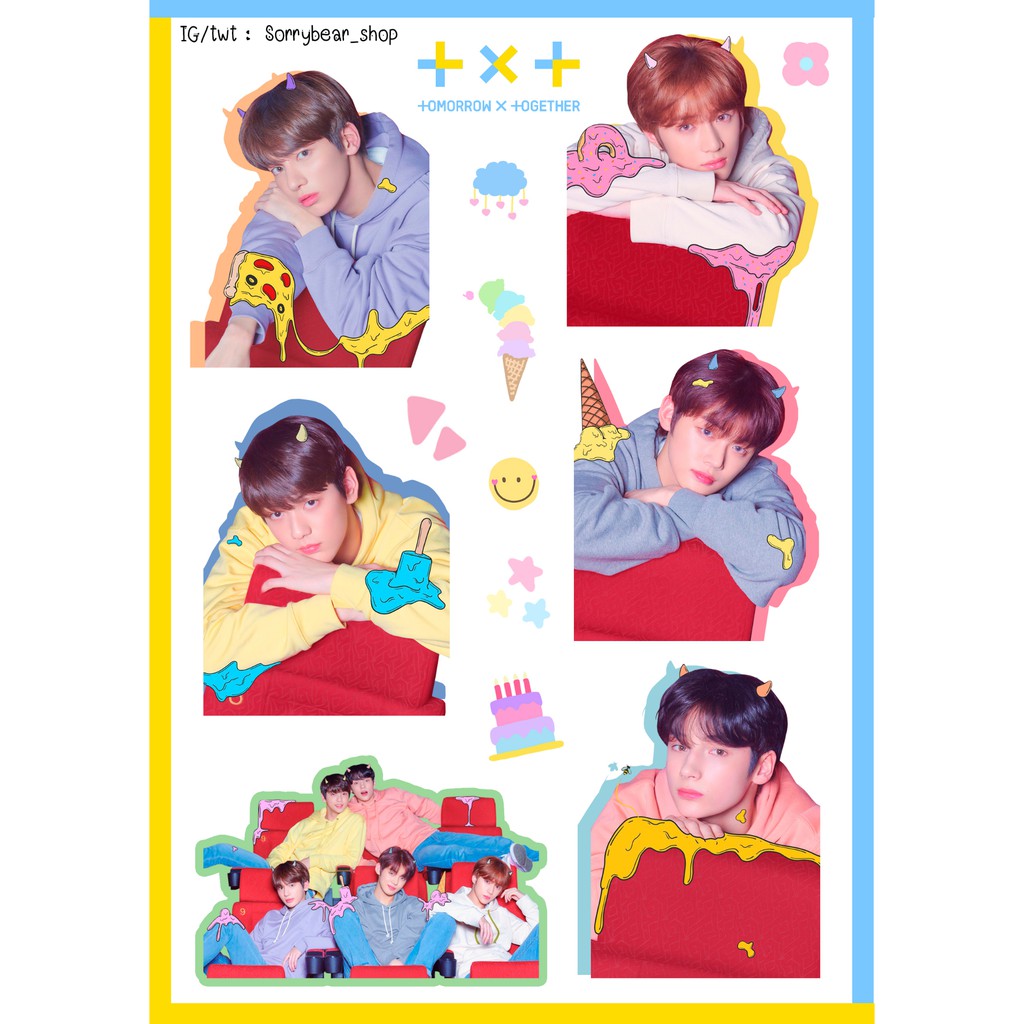 TXT Sticker Die-Cut  สติ๊กเกอร์ TXT ไดคัท กันน้ำ/เรซิ่น