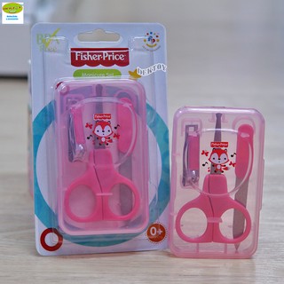 Fisher-Price กรรไกรตัดเล็บเด็กทารกฟิชเชอร์ไพรส์ 3 ชิ้น กล่องชมพู