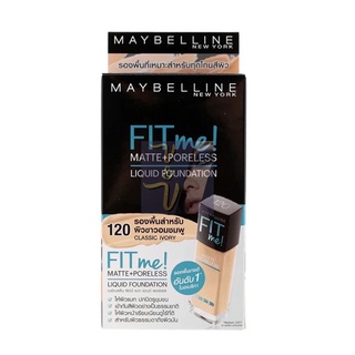 (ยกกล่อง6ซอง) Maybelline Fit Me Matte+Poreless Liquid Foundation เมย์เบลลีน ฟิต มี ฟาวเดชั่น