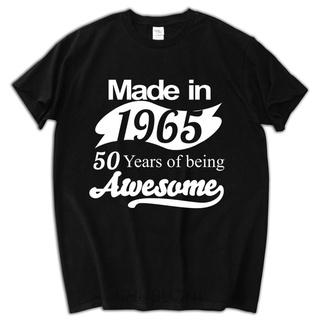 เสื้อยืดครอป1965 ใหม่ เสื้อยืดแขนสั้น ผ้าฝ้าย 100% พิมพ์ลาย Ideas 5th Birthday สําหรับผู้ชายS-5XL