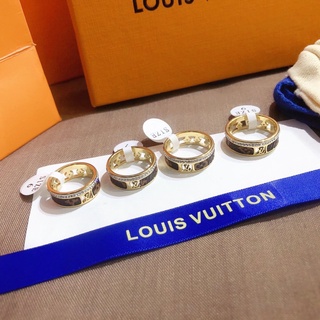 Louis Vuitton แหวนเงิน 925 ลายตัวอักษร LV เรียบง่าย สร้างสรรค์ สีทอง สีเงิน เครื่องประดับ สําหรับผู้หญิง