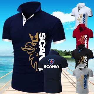 พร้อมส่ง Scania เสื้อยืดโปโลแขนสั้นระบายอากาศท็อปส์สําหรับผู้ชาย