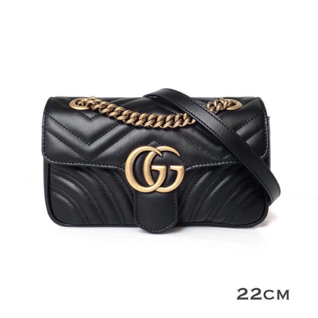 ถูกที่สุด ของแท้ 100% Gucci GG Marmont 22 cm สีดำ