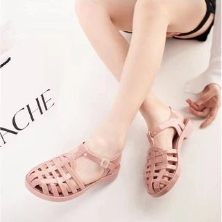 รองเท้าแตะแบบรัดส้นยางนิ่มใส่สบาย สีใสกากเพชร น่ารักเบอร์36-40 010
