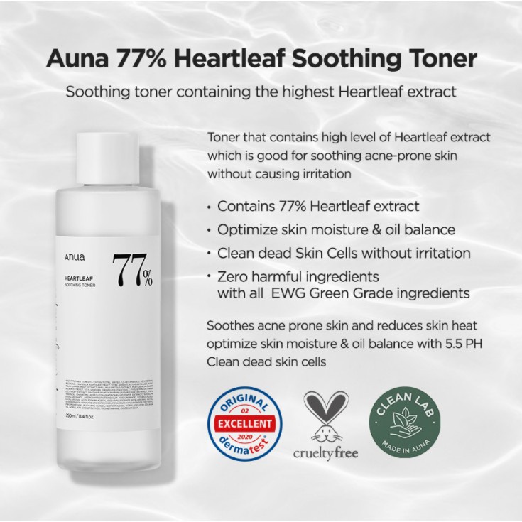 ❐✶[anua] Heartleaf Soothing Toner (250ml) + Heartleaf 80% Ampoule 1 SET