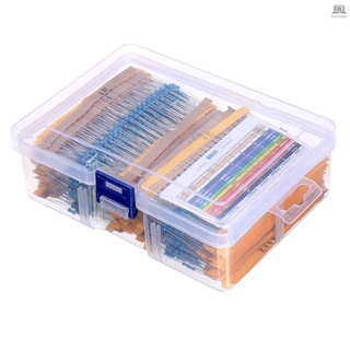 2600pcs 130 Values 1/4W 0.25W 1% Metal Film Resistors Assorted Pack Kit Set Lot Resistors Assortment Kit