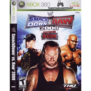 WWE SmackDown Vs Raw 2008 xbox360 แผ่นเกมส์Xbox 360 เกมมวยปล้ำWWE2008 แผ่นไรท์เล่นได้กับเครื่องที่แปลงระบบแล้ว