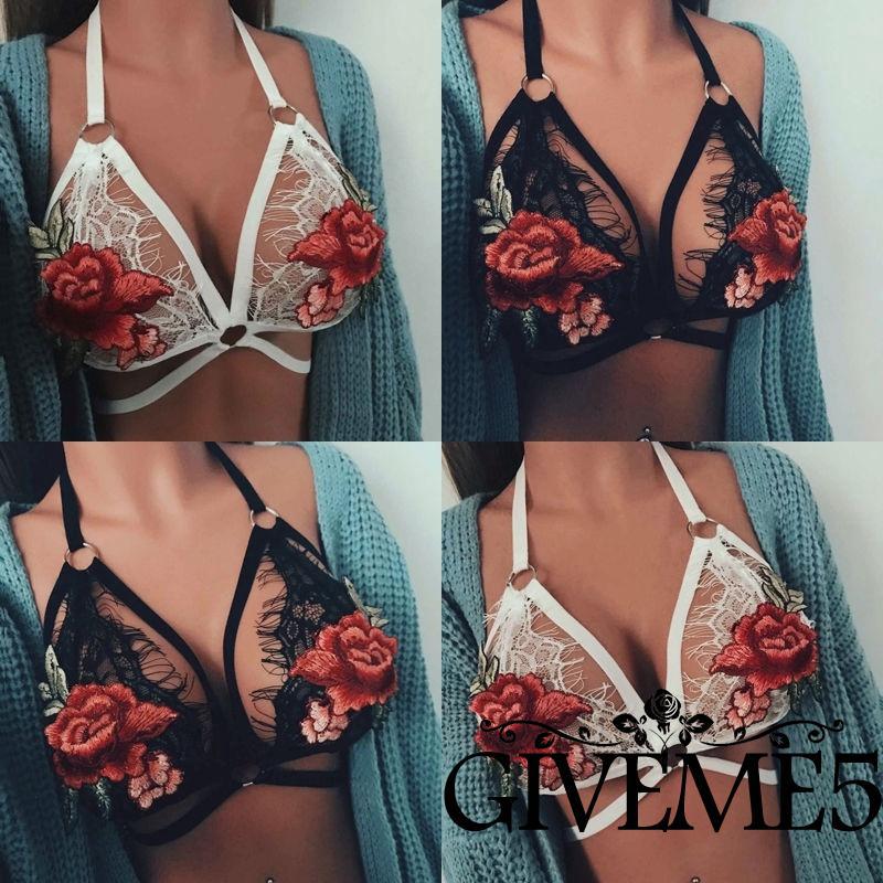 GV.-Lady Fashion Bralette Back Cut Out Strappy UnPadded Bra Bralet Vest Crop