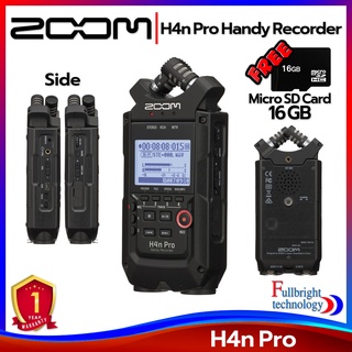 เครื่องบันทึกเสียงพกพา Zoom H4n Pro Handy Recorder เครื่องบันทึกเสียง พร้อมไมค์สเตอริโอในตัว ประกันศูนย์ 1 ปี แถมฟรี! Micro SD 16 GB