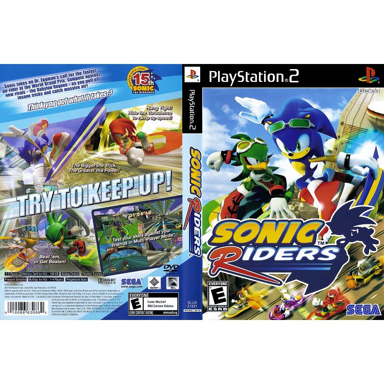 SONIC RIDERS [PS2 US : DVD5 1 Disc]