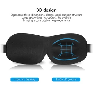 Premium Sleep Mask - ดีไซน์ทึบแสง 3 มิติพร้อมแถบปรับระดับได้แบบนุ่ม​​