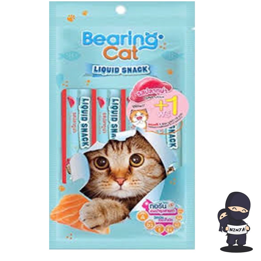 [จัดส่งเร็ว] ✡ขนมแมวเลียแบร์ริ่ง Bearing Cat 4+1 ซอง รสปลาทูน่า☆