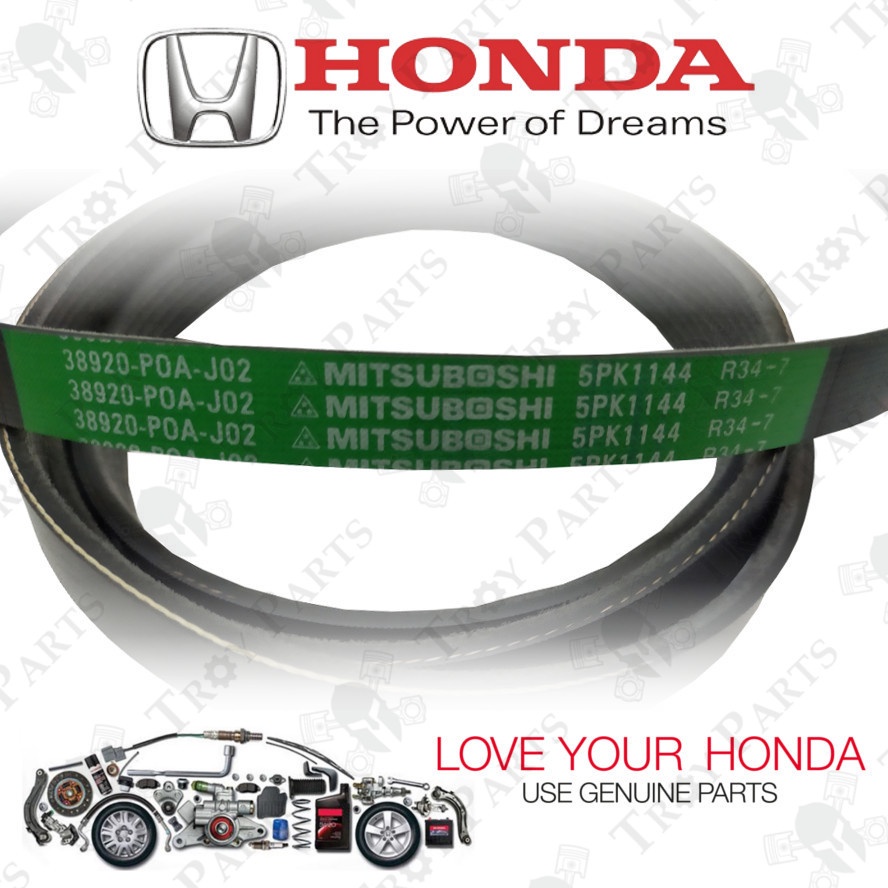 สายพานพัดลมฮอนด้า 38920-P0A-J02 สําหรับ Honda City SEL Jazz SAA - 5PK1144 ( 5PK1140 / 5PK1145 )