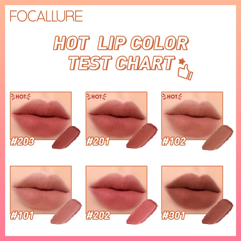 Focallure ลิปสติก เนื้อแมตต์กํามะหยี่ ติดทน จูบไม่หลุด #7