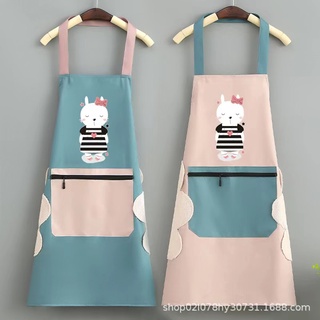 ็Home up ผ้ากันเปื้อน ผ้ากันเเปื้อนเนื้อผ้าcotton มีกระเป๋าหน้าพร้อมซิป ลายเเมว