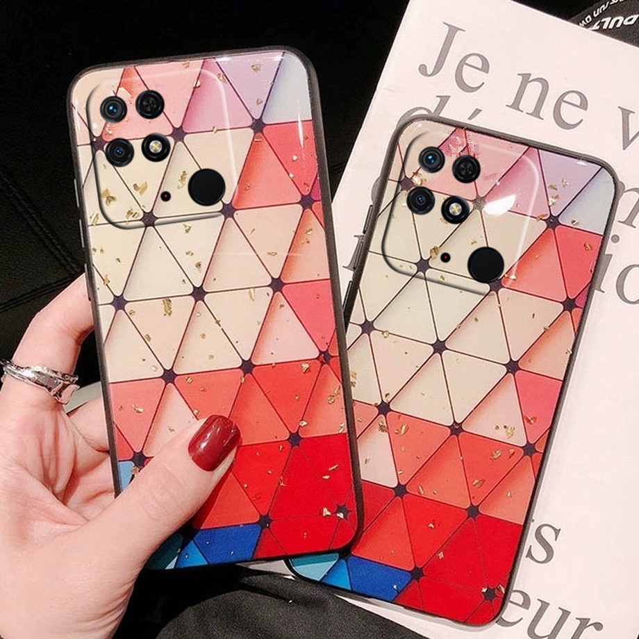 2022 New เคสโทรศัพท์ Xiaomi Redmi Note 11 Pro+ Plus 11S 10C 10 5G 4G Luxury Phone Casing Bling Diamond Lattice Girl Softcase Red Back Cover เคส Redme Note11Pro+ Redmi10C Smartphone Case #6