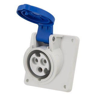 Safe-T-Cut Smart : Panel Mounted Socket (Angle) (IP44) 2P+E 3P