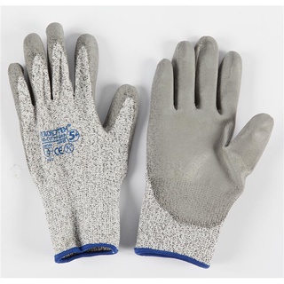 ถุงมือ Hi-Cut PU L สีเทา ไมโครเท็กซ์ ถุงมือยาง Gloves Hi-Cut PU L Gray Microtex