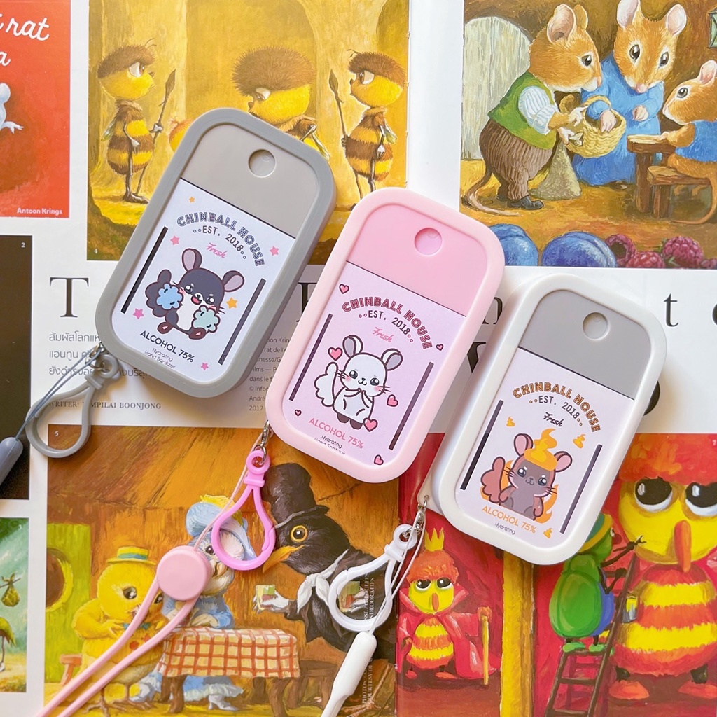 สเปรย์แอลกอฮอล์พกพา 50ml Acl.75% กลิ่นซากุระ หอมไม่เหนียว พร้อมบำรุงมือ [🎁 ฟรีสายห้อยคอ + เคส + ห่วง