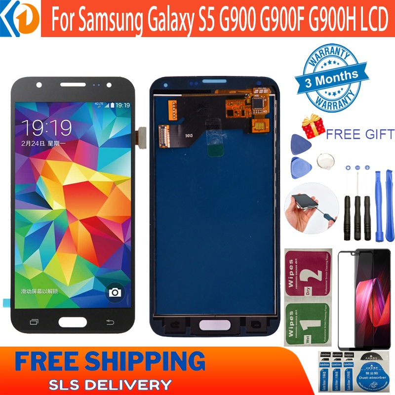 อะไหล่หน้าจอสัมผัส LCD สําหรับ Samsung Galaxy S5 G900 G900F G900H SM-G900M/DS